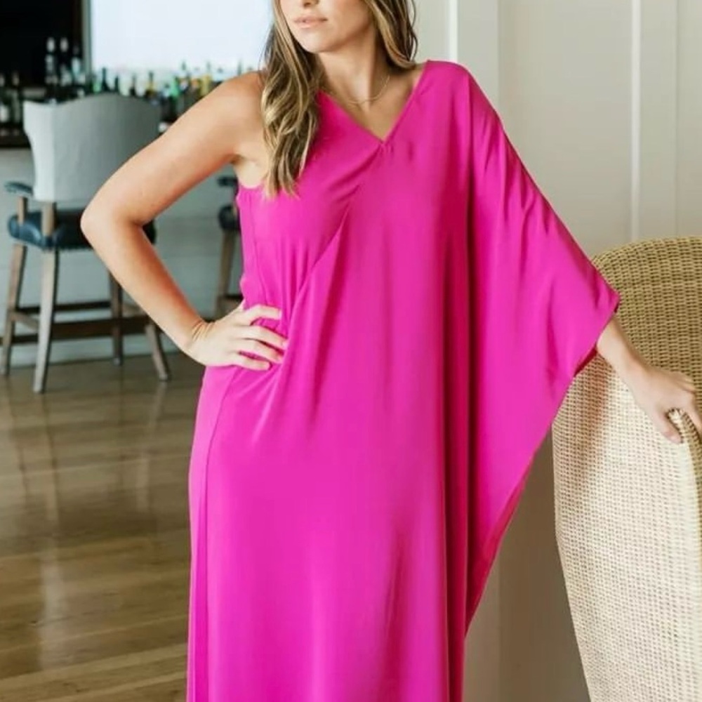 Anna Cate McKenzie Caftan, Hot Pink